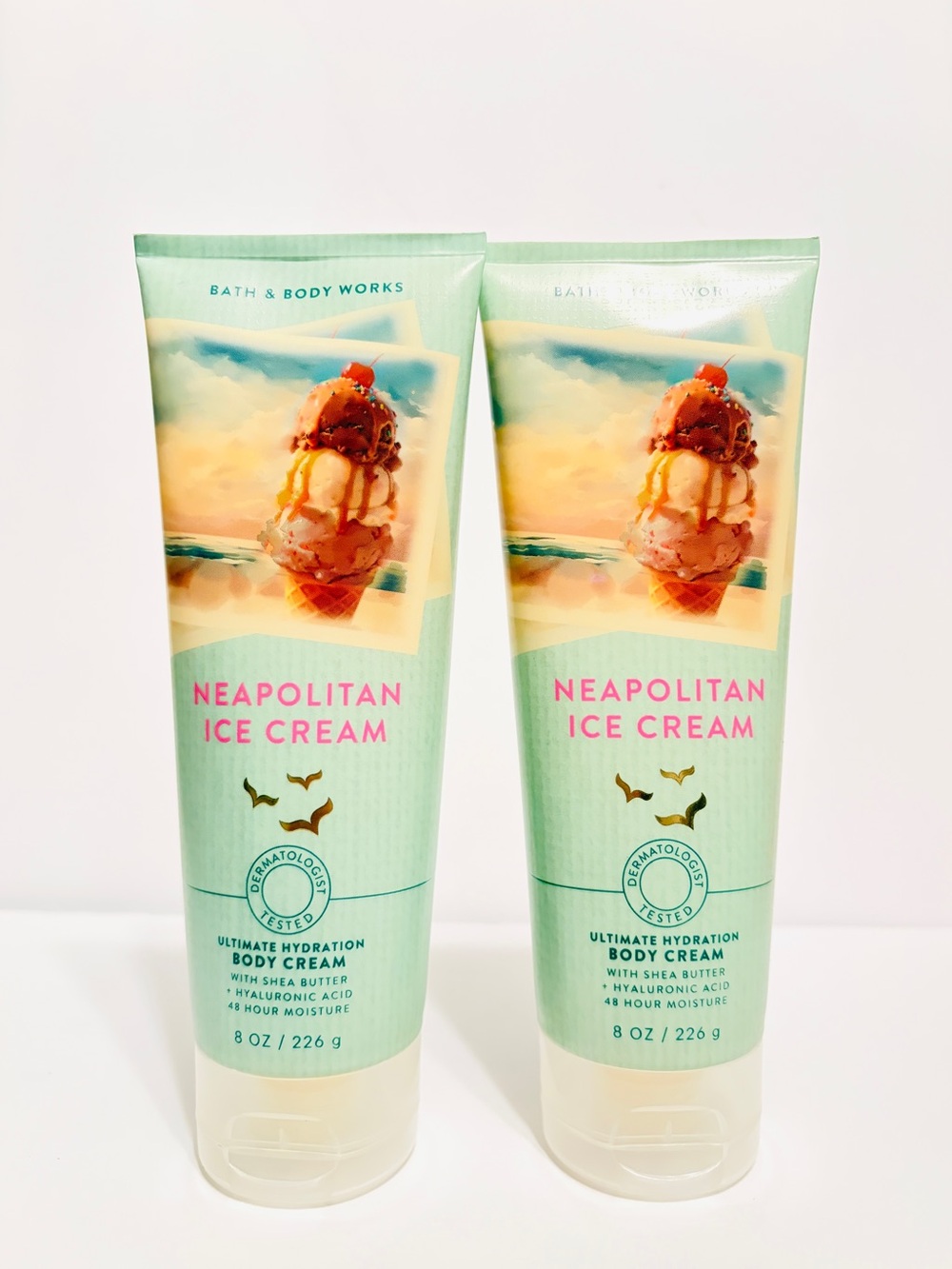 Bath & Body Works Neapolitan Ice Cream Body Cream - Mint & Pink Accents